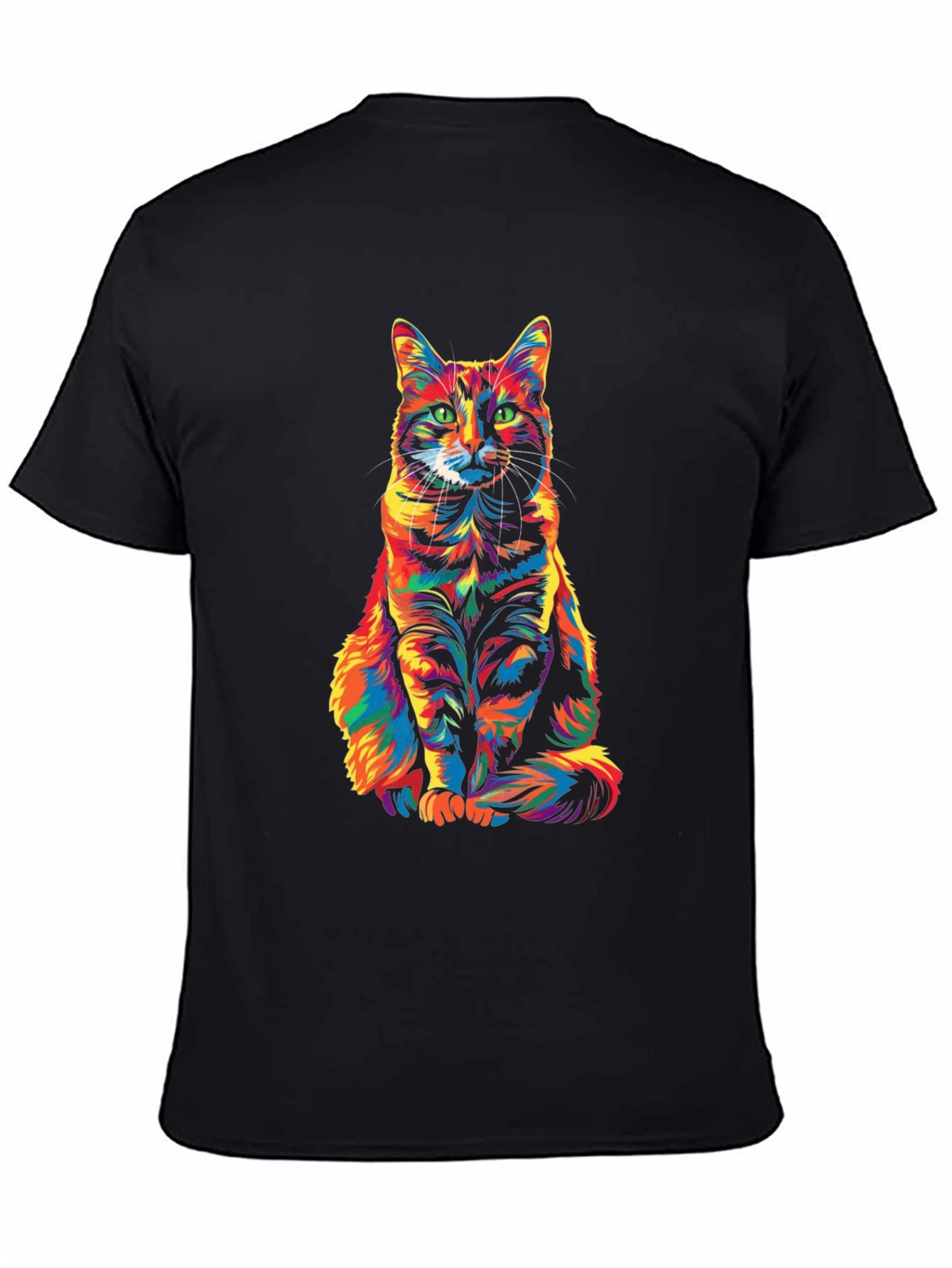 Colorful Cat Print T-Shirt