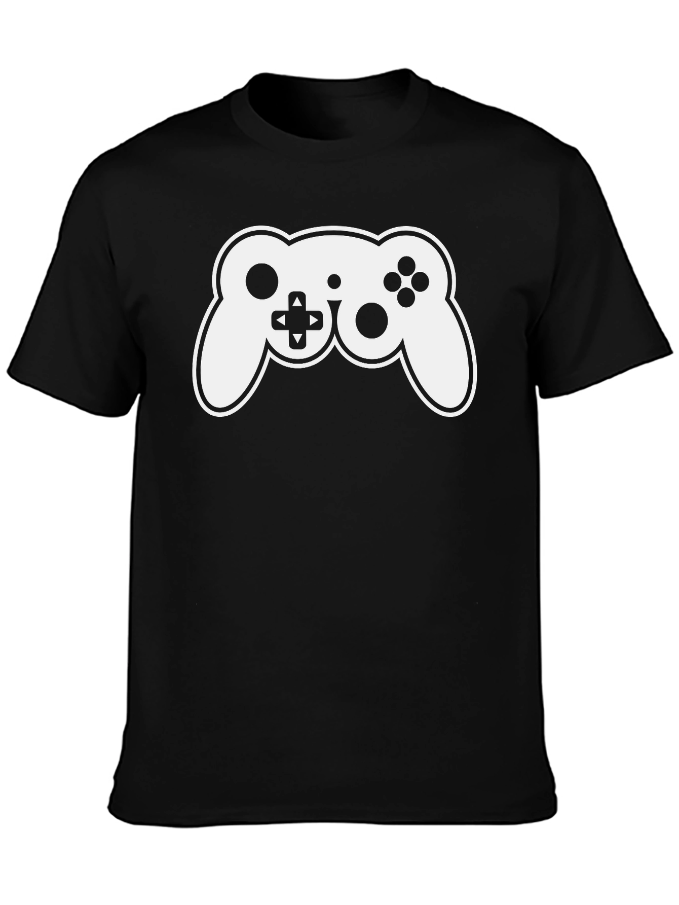 Gamer T-Shirt - Black with White Controller Graphic