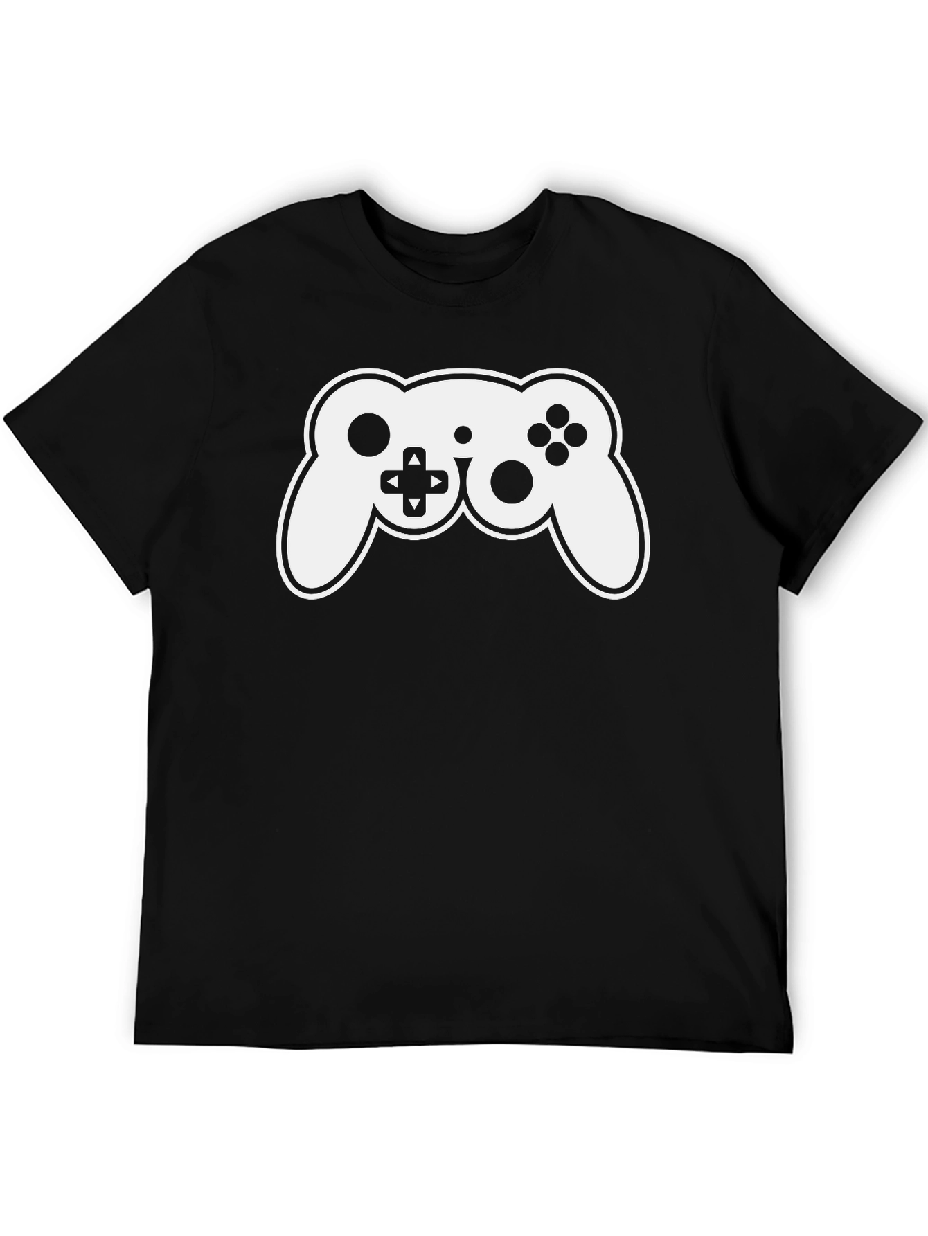 Gamer T-Shirt - Black with White Controller Graphic