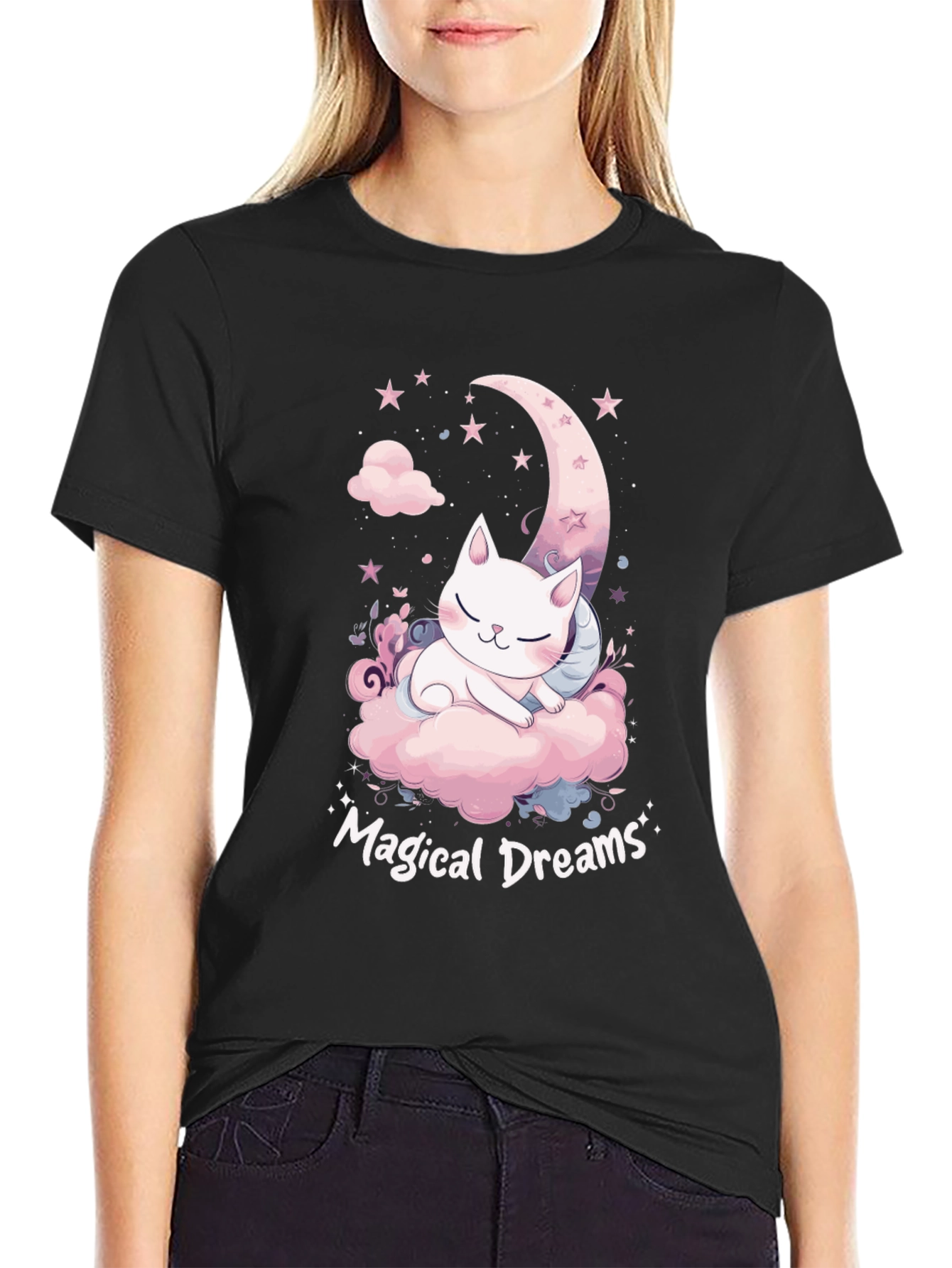 Magical Dreams Cat Graphic T-Shirt