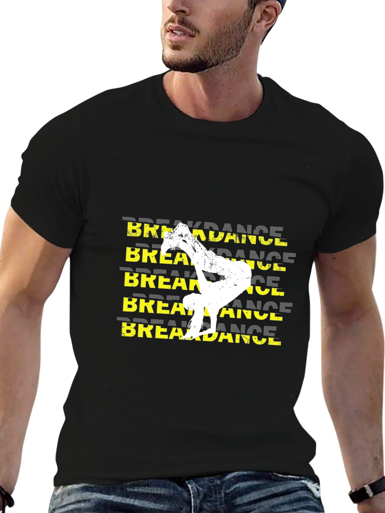 Breakdance Graphic Tee - Black Casual T-Shirt
