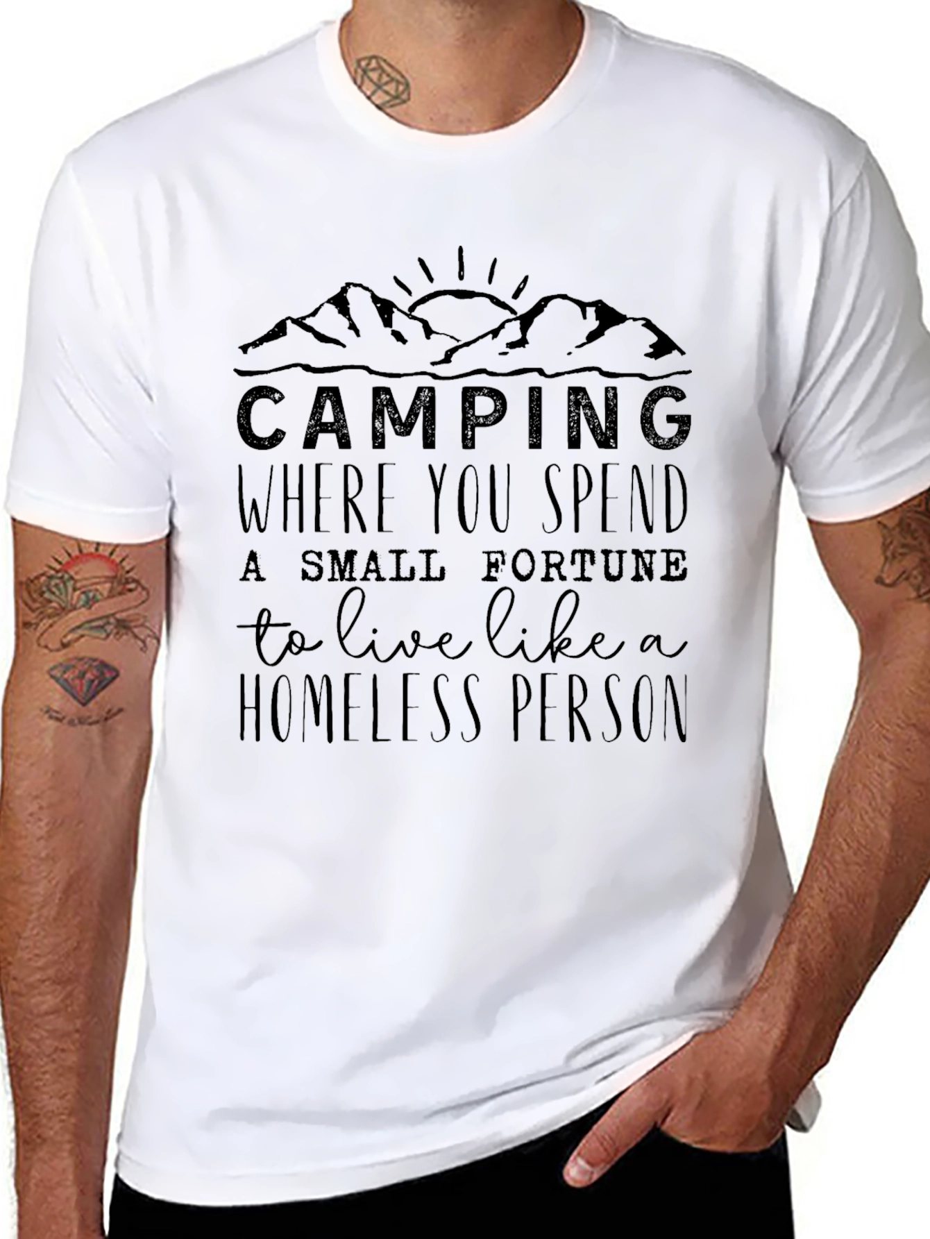 Camping Homeless Funny Graphic Tee