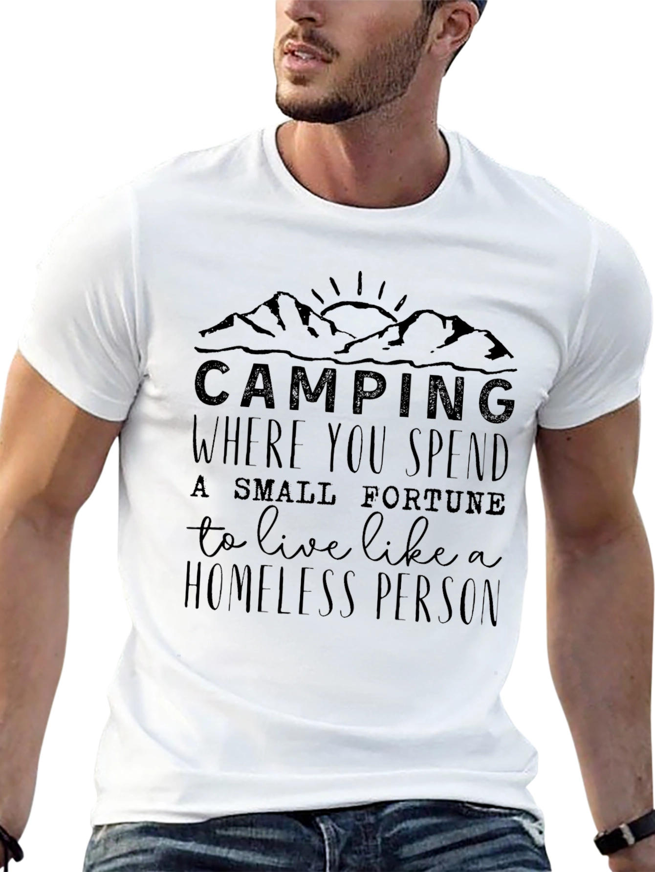 Camping Homeless Funny Graphic Tee