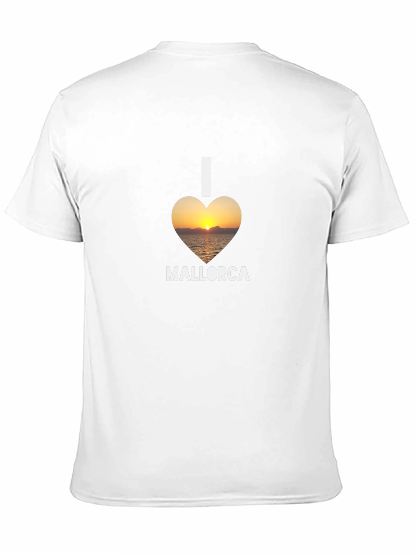 I Love Mallorca T-Shirt - Sunset Heart Design