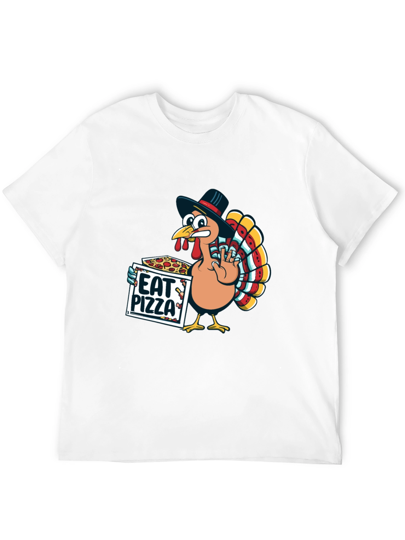 Eat Pizza Turkey T-Shirt - Thanksgiving Fun