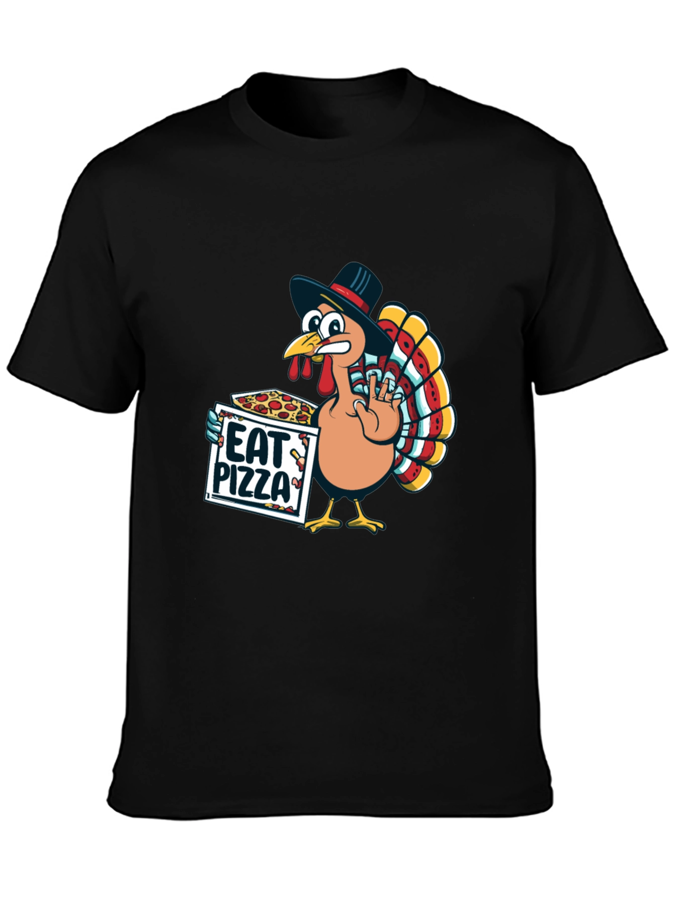 Eat Pizza Turkey T-Shirt - Thanksgiving Fun
