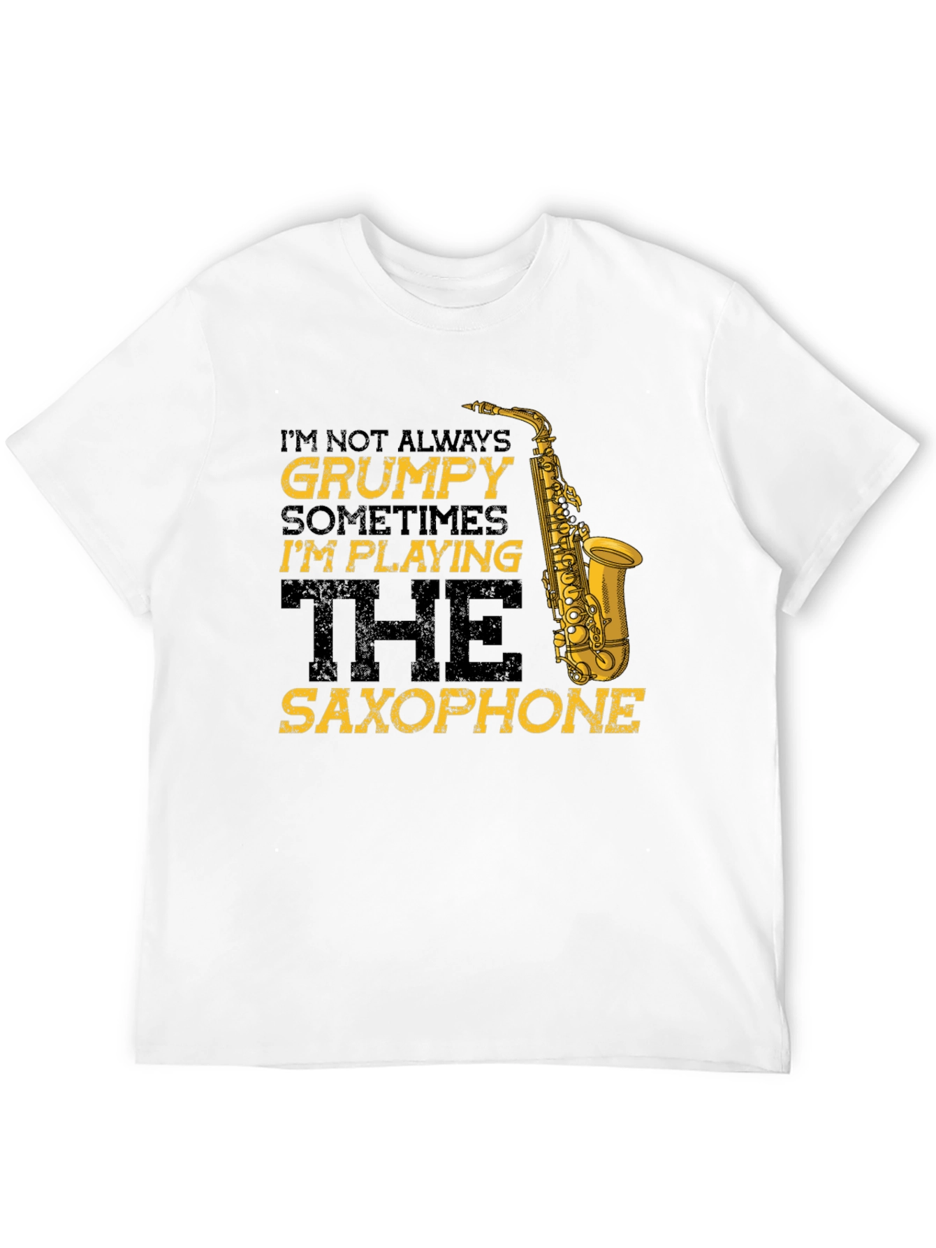 Grumpy Saxophone Player Black T-Shirt