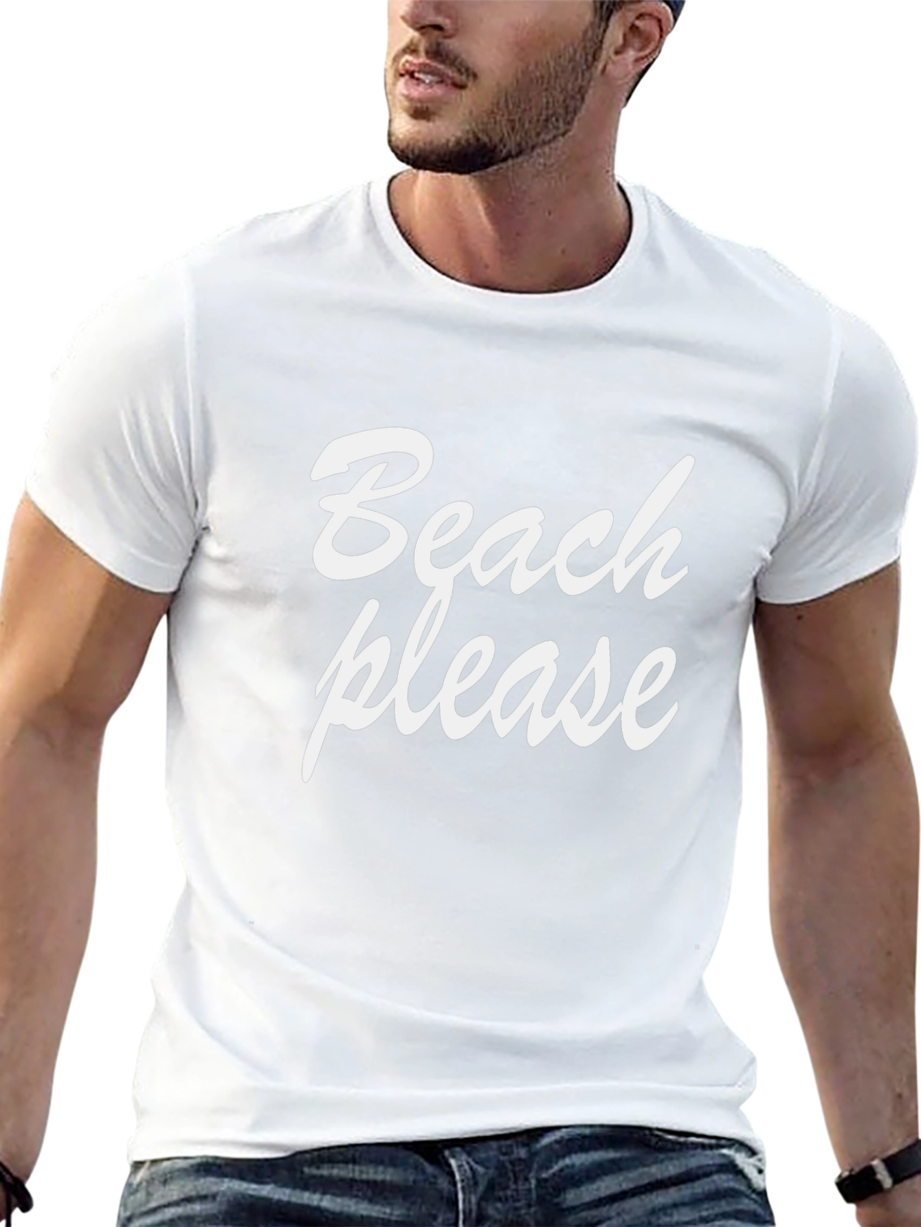 Beach Please Graphic Tee - Black