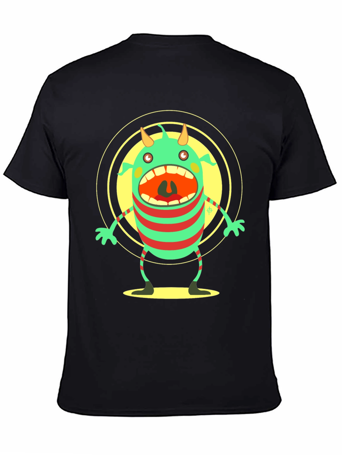 Monster Graphic Black T-Shirt - Fun Cartoon Tee