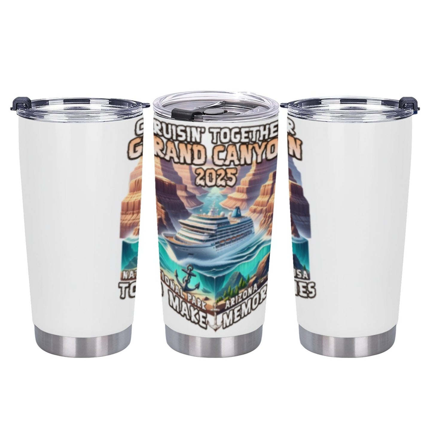 Picnic-Friendly Insulated Graphic Tumbler - Stainless Steel Reusable Cup