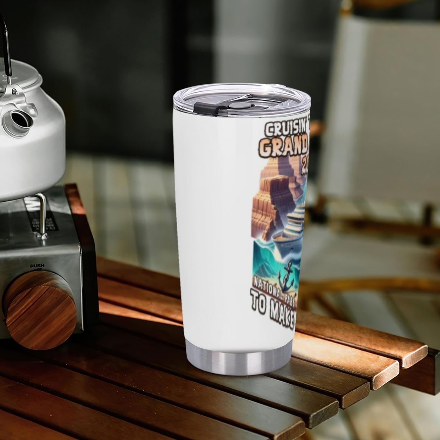 Picnic-Friendly Insulated Graphic Tumbler - Stainless Steel Reusable Cup