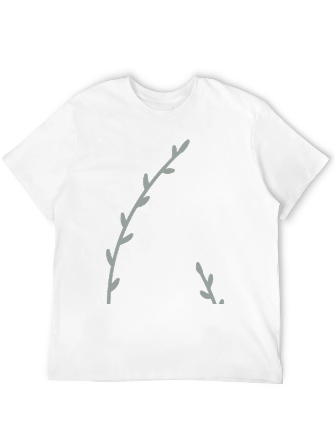 Minimalist Branch Print Black T-Shirt