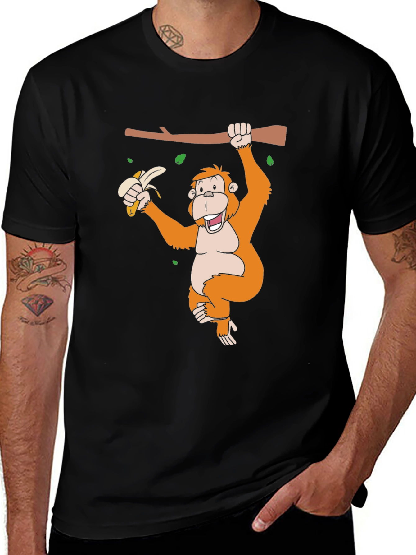 Monkey Banana Black T-Shirt