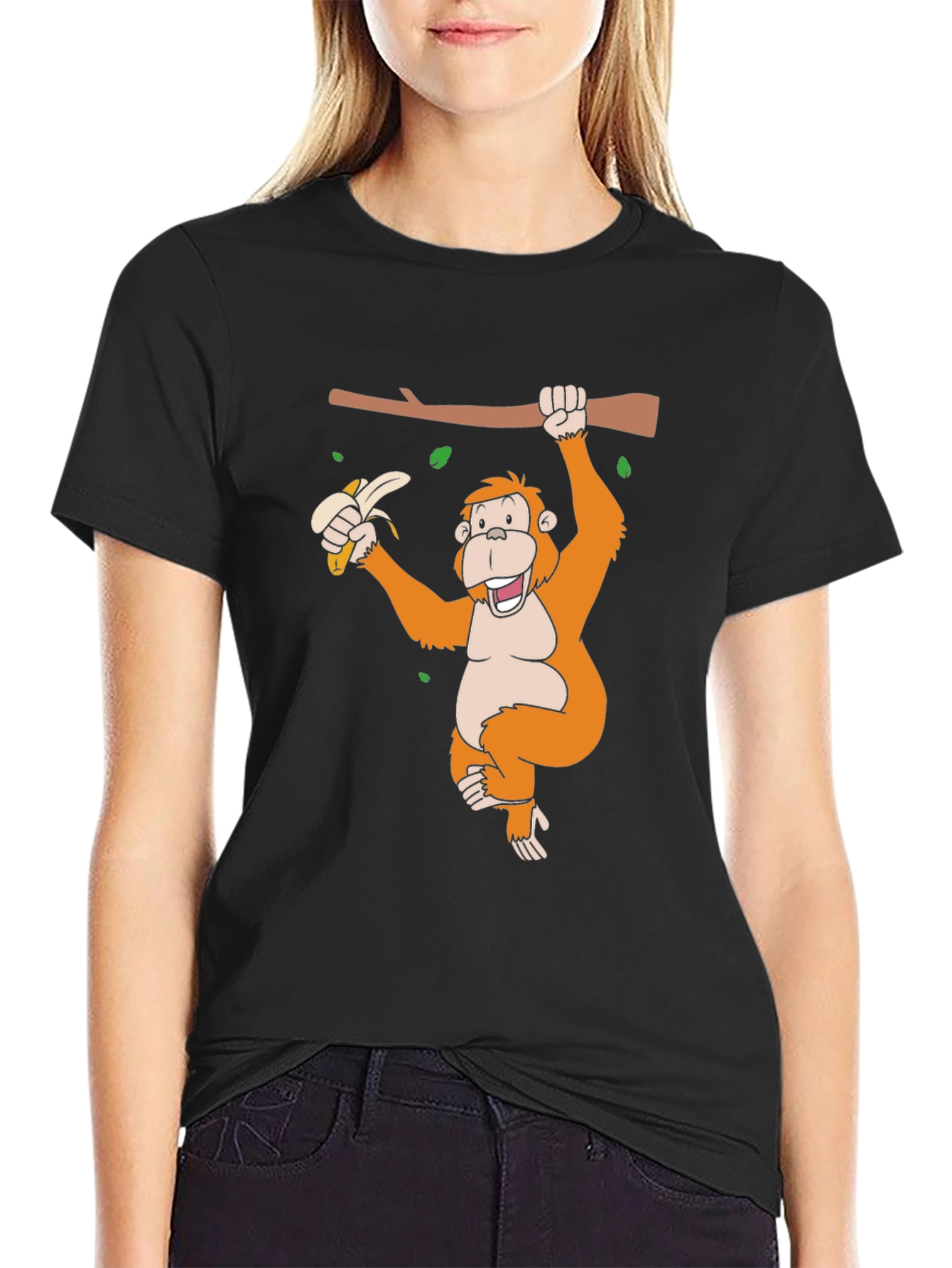 Monkey Banana Black T-Shirt