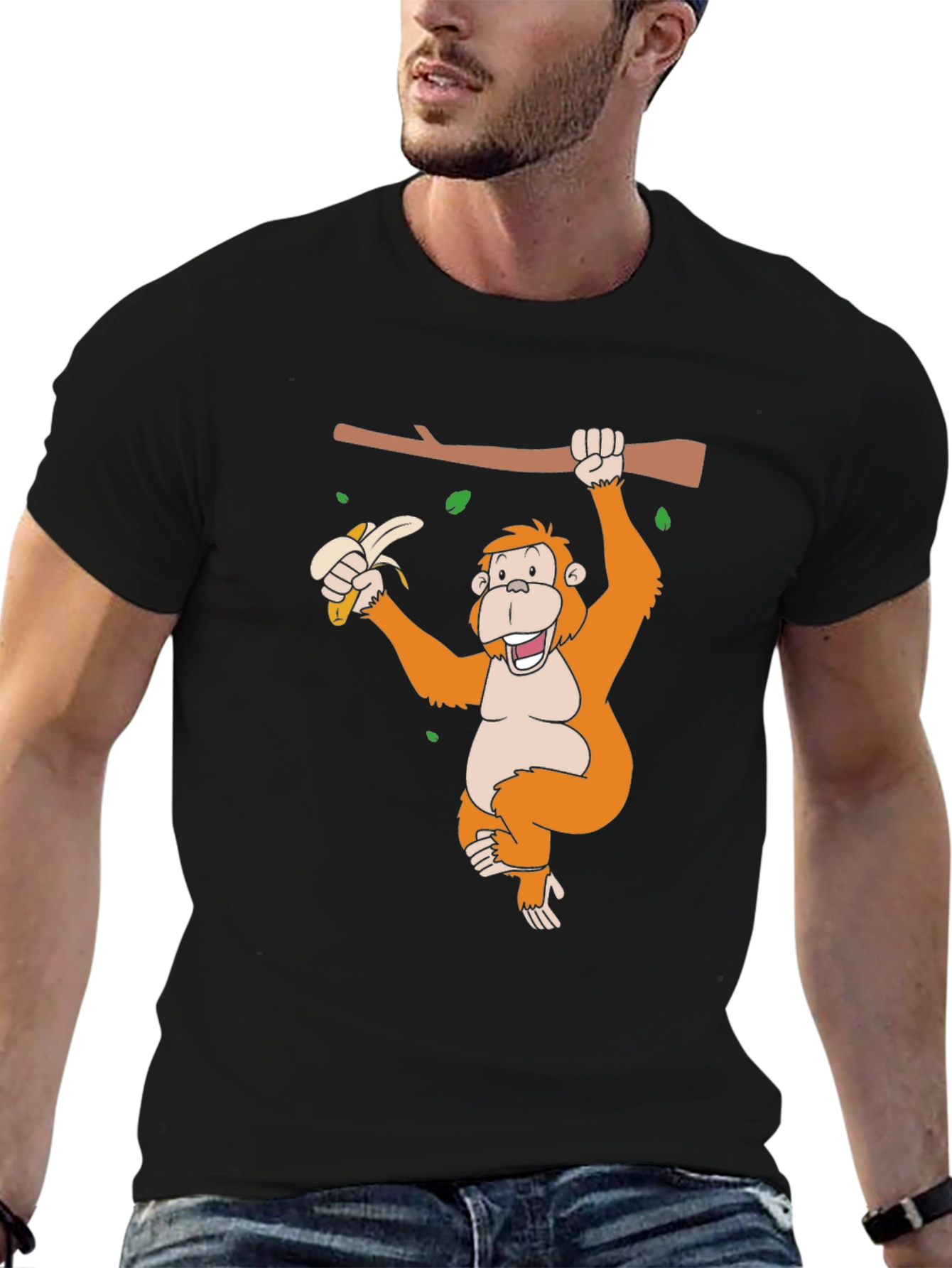 Monkey Banana Black T-Shirt
