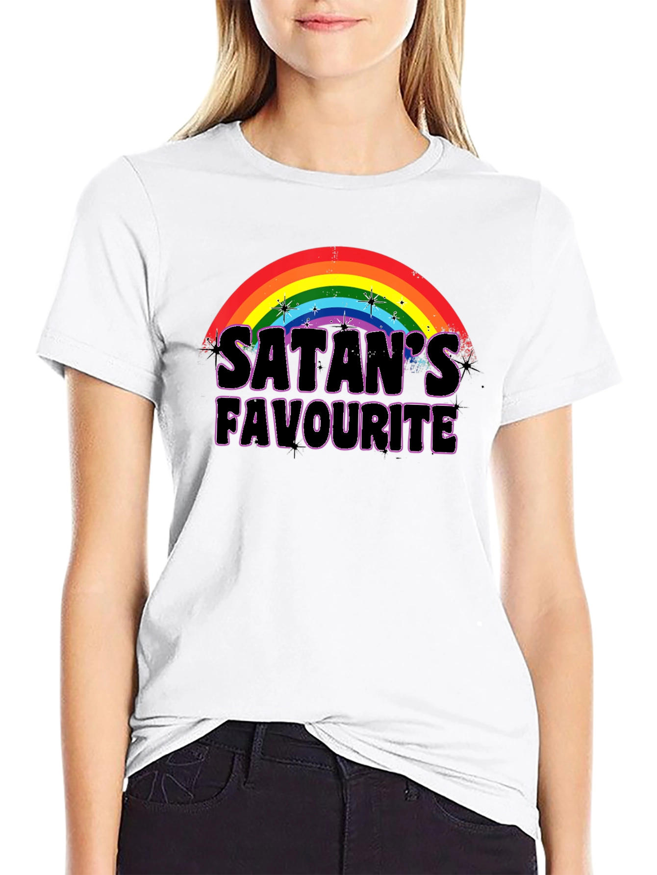 Satans Favorite Rainbow Graphic T-Shirt