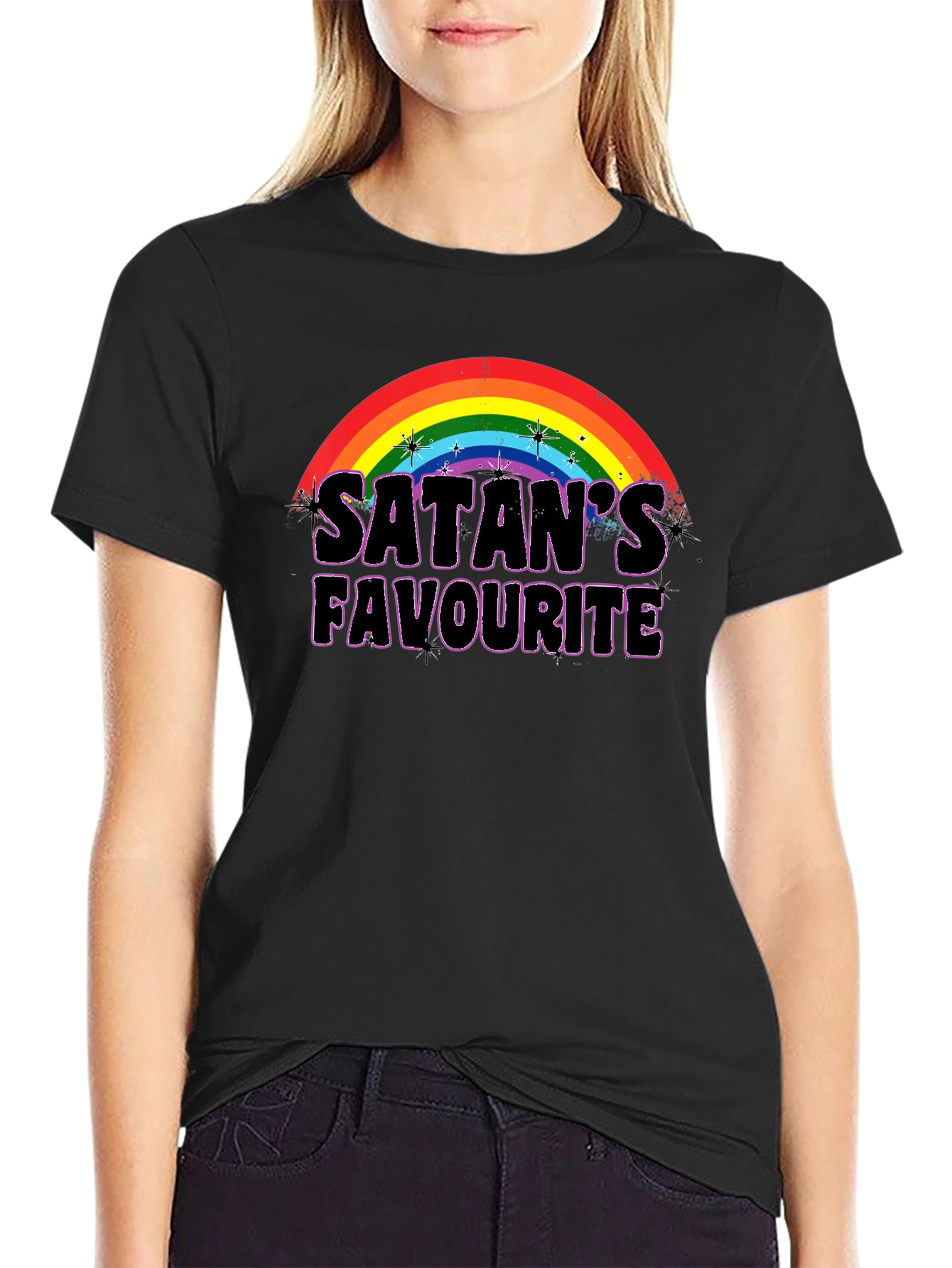 Satans Favorite Rainbow Graphic T-Shirt