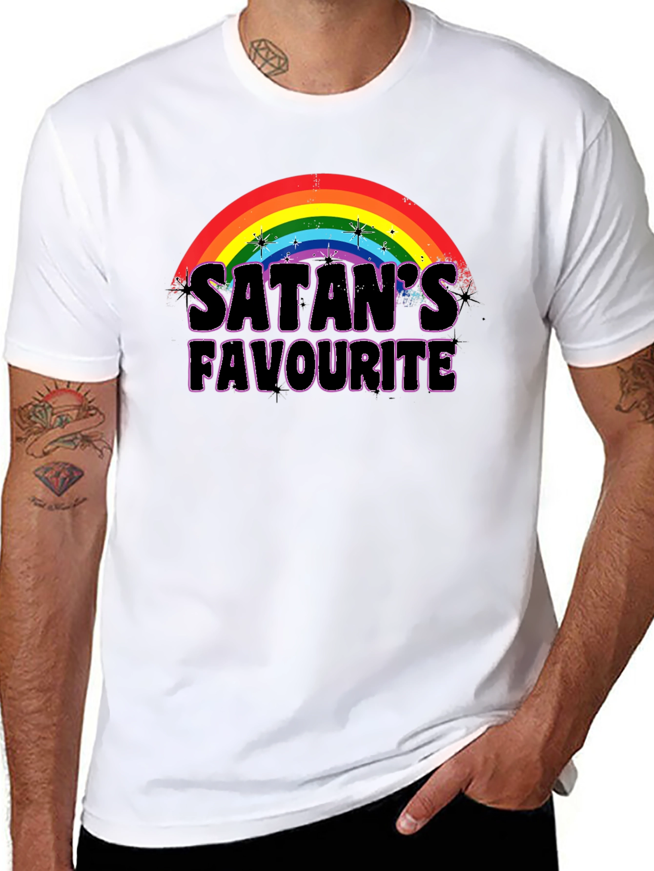 Satans Favorite Rainbow Graphic T-Shirt