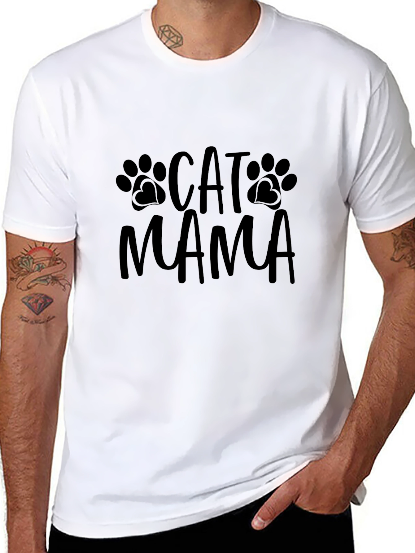 Cat Mama T-Shirt - Black Graphic Tee