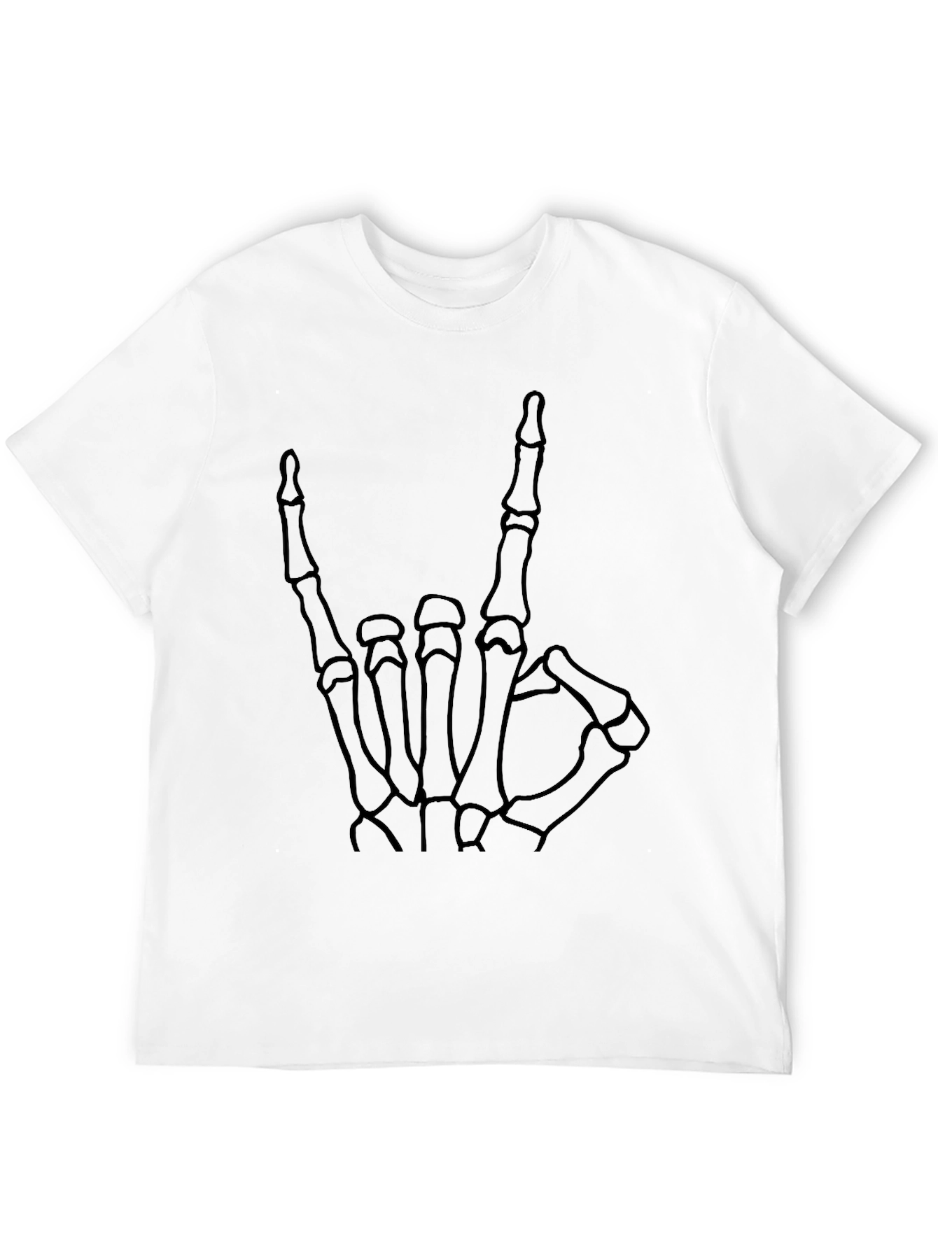 Skeleton Hand Rock On T-Shirt - Black