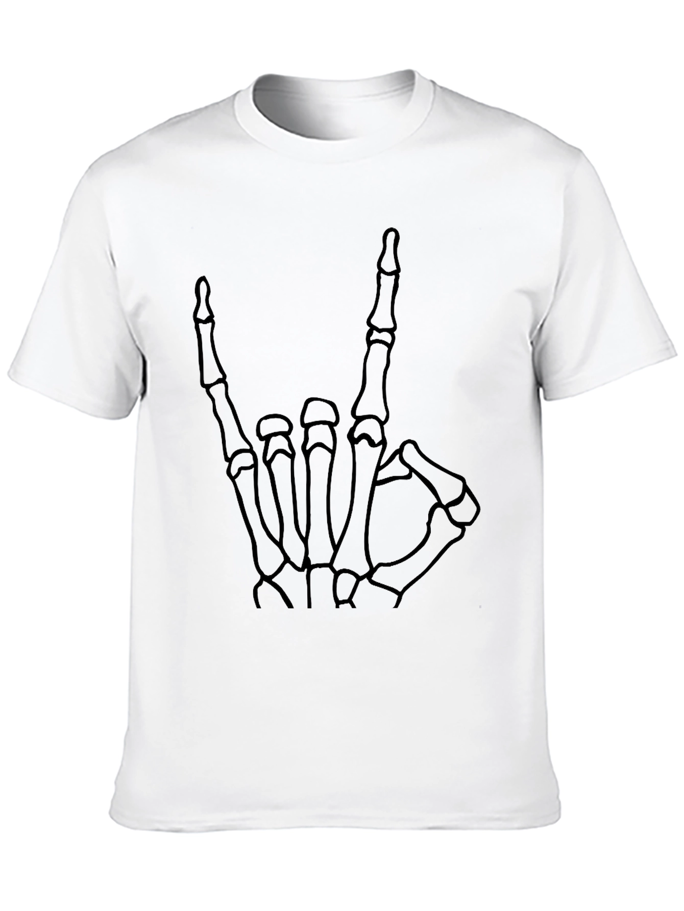 Skeleton Hand Rock On T-Shirt - Black