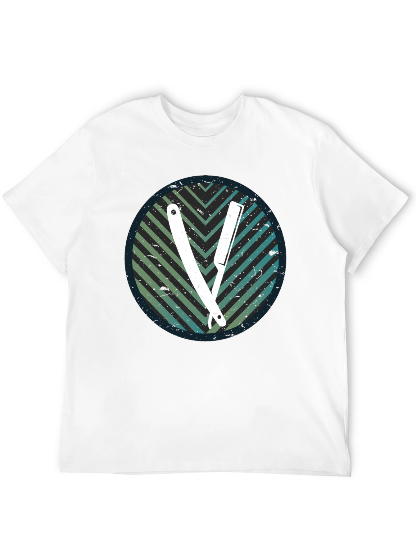 Retro Barber Razor Tee - Mens Graphic T-Shirt