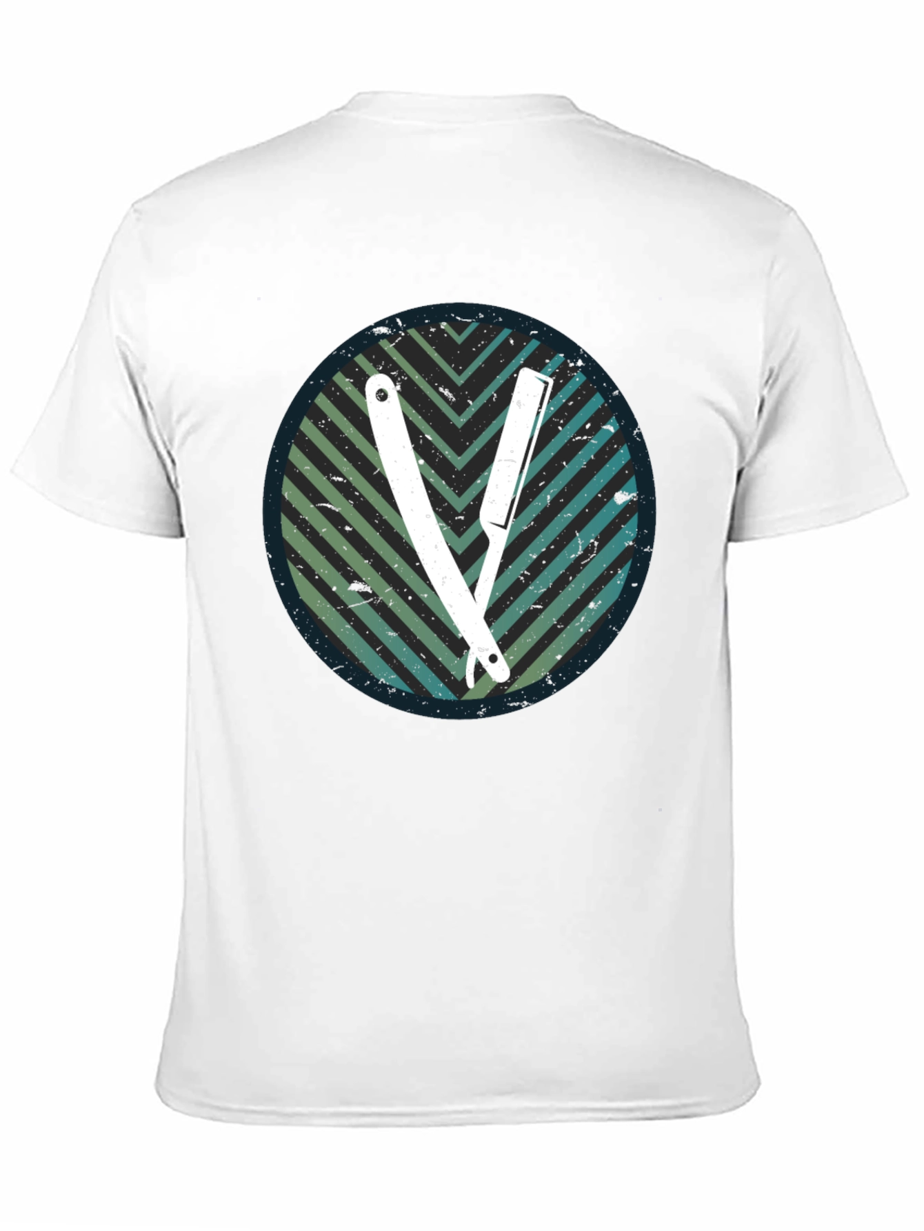 Retro Barber Razor Tee - Mens Graphic T-Shirt