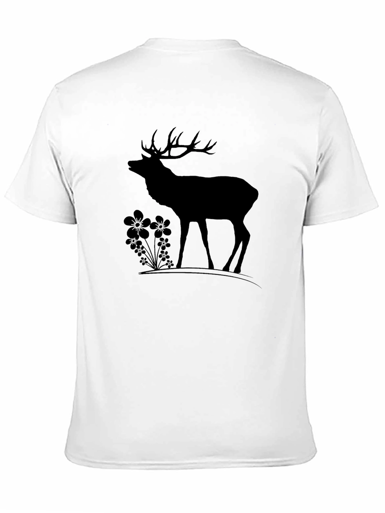 Silhouette Deer Graphic Tee - Black