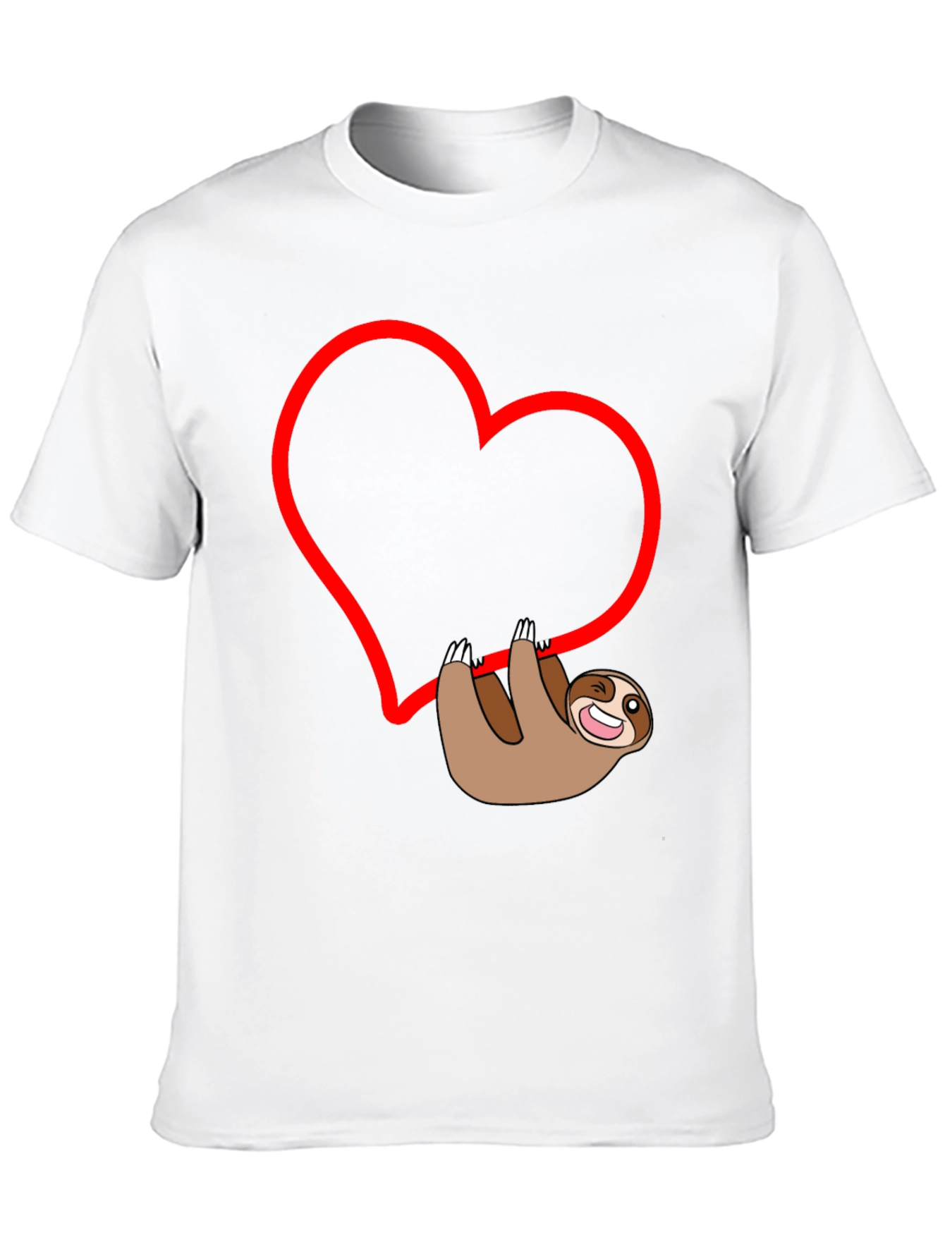 Sloth Heart Graphic Tee - Mens Black T-Shirt