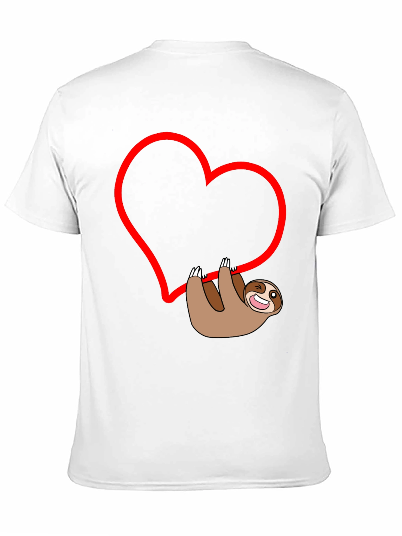 Sloth Heart Graphic Tee - Mens Black T-Shirt