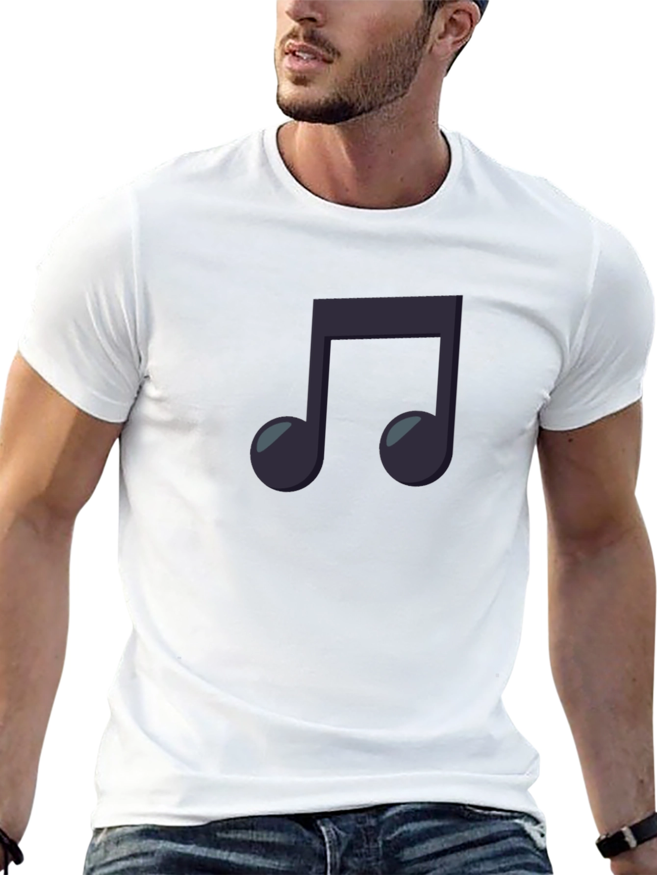 Musical Note Graphic Black T-Shirt