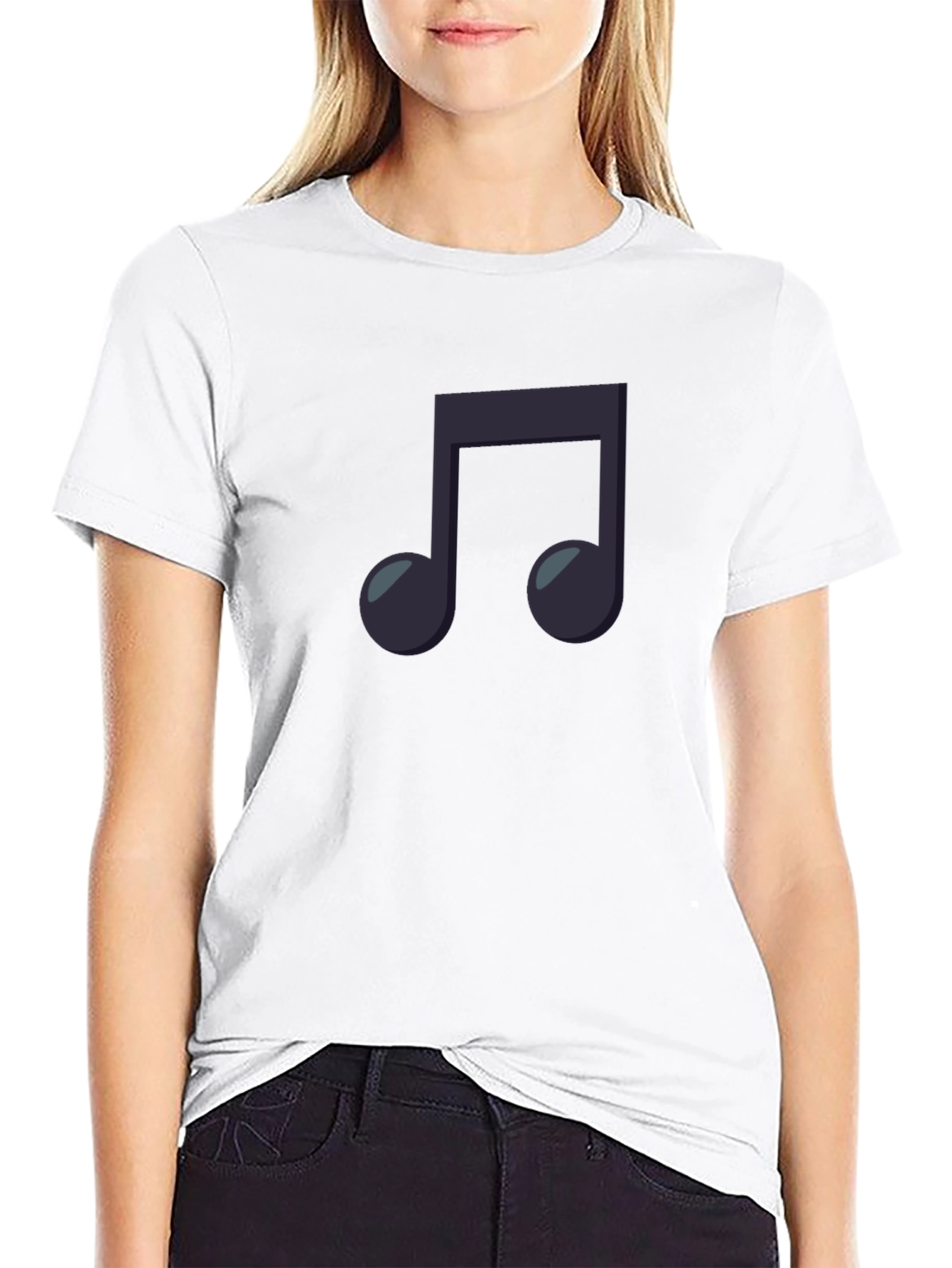 Musical Note Graphic Black T-Shirt