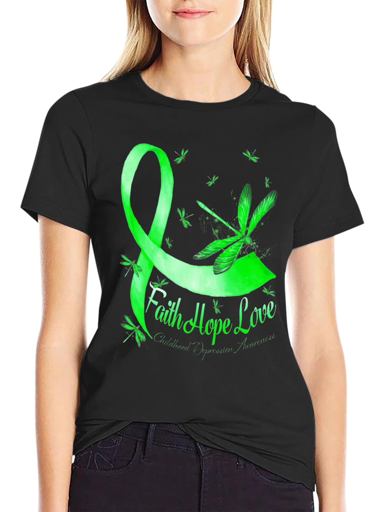 Faith Hope Love Childhood Depression Awareness T-Shirt
