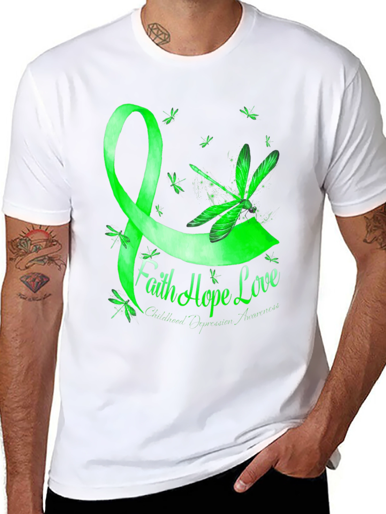 Faith Hope Love Childhood Depression Awareness T-Shirt