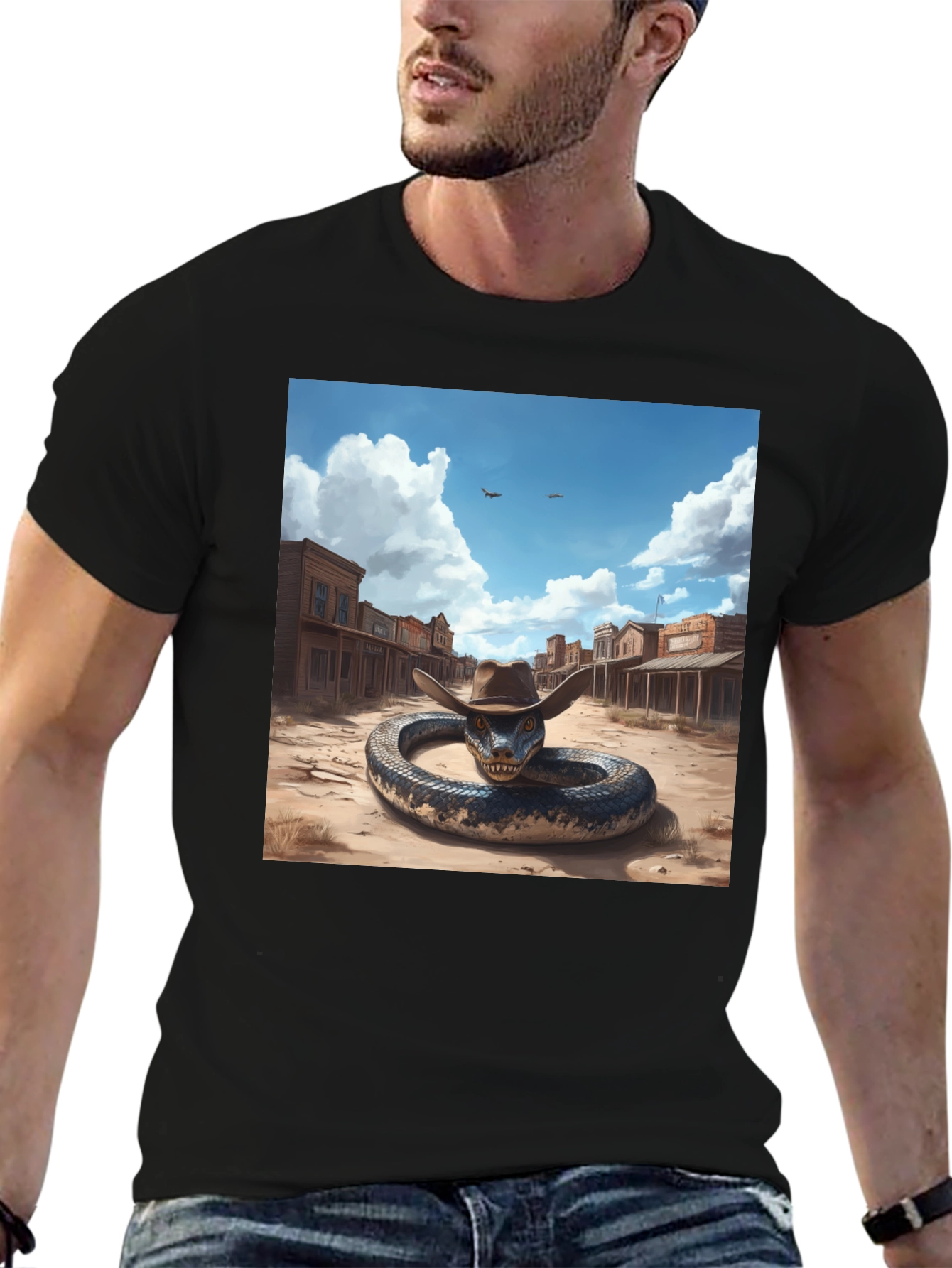 Snake Cowboy T-Shirt: Western Adventure Style