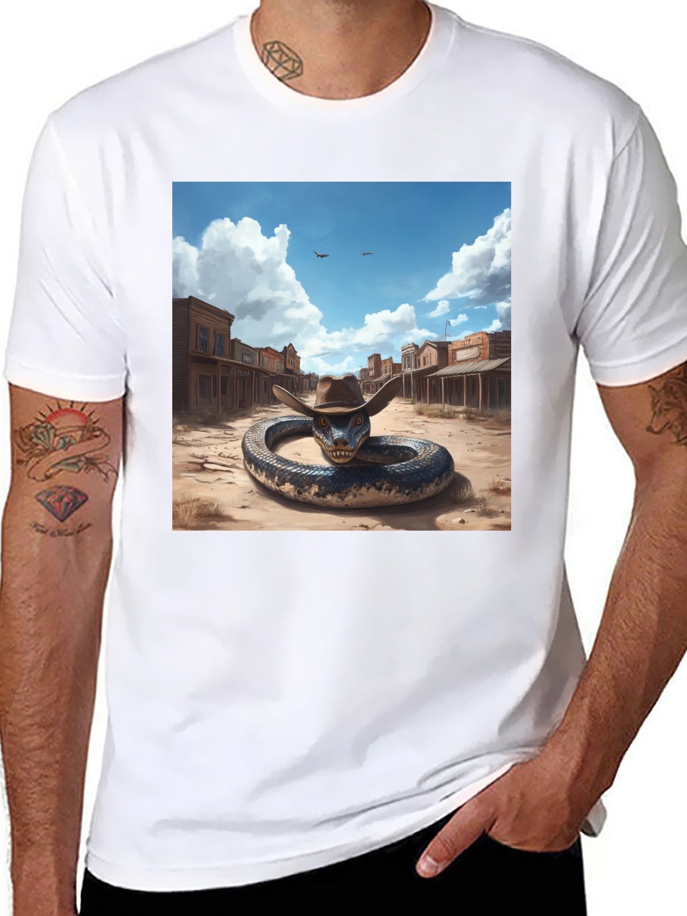 Snake Cowboy T-Shirt: Western Adventure Style