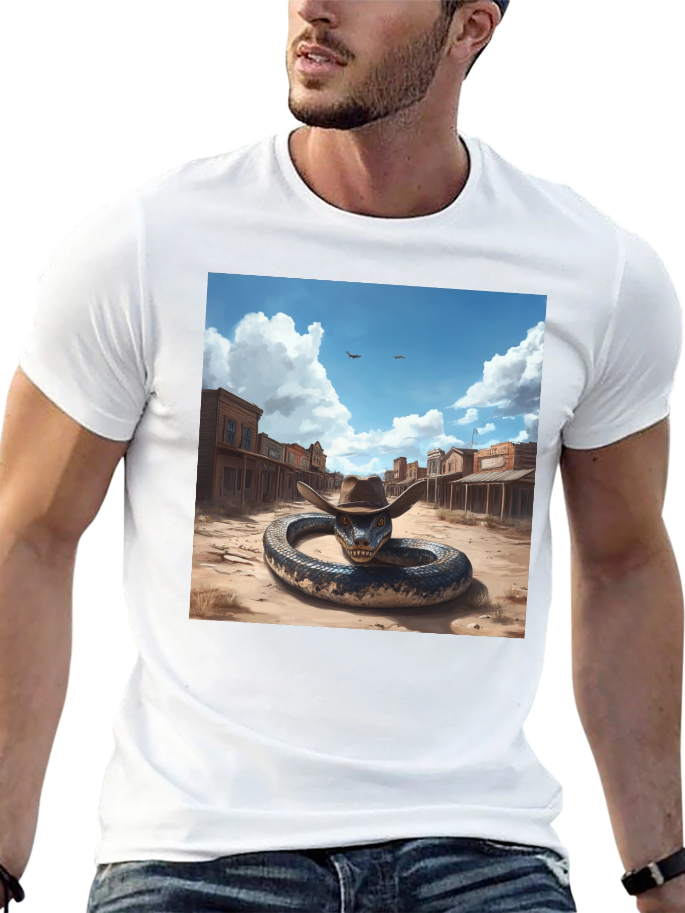 Snake Cowboy T-Shirt: Western Adventure Style
