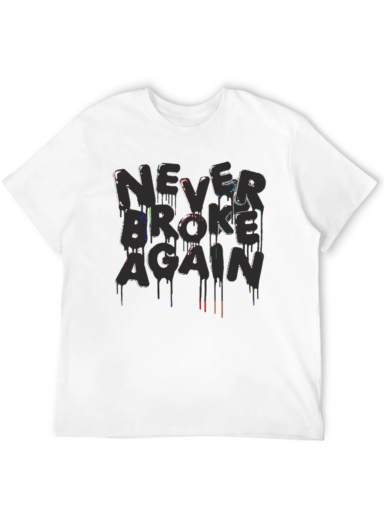 Never Broke Again Graphic Print Black T-Shirt