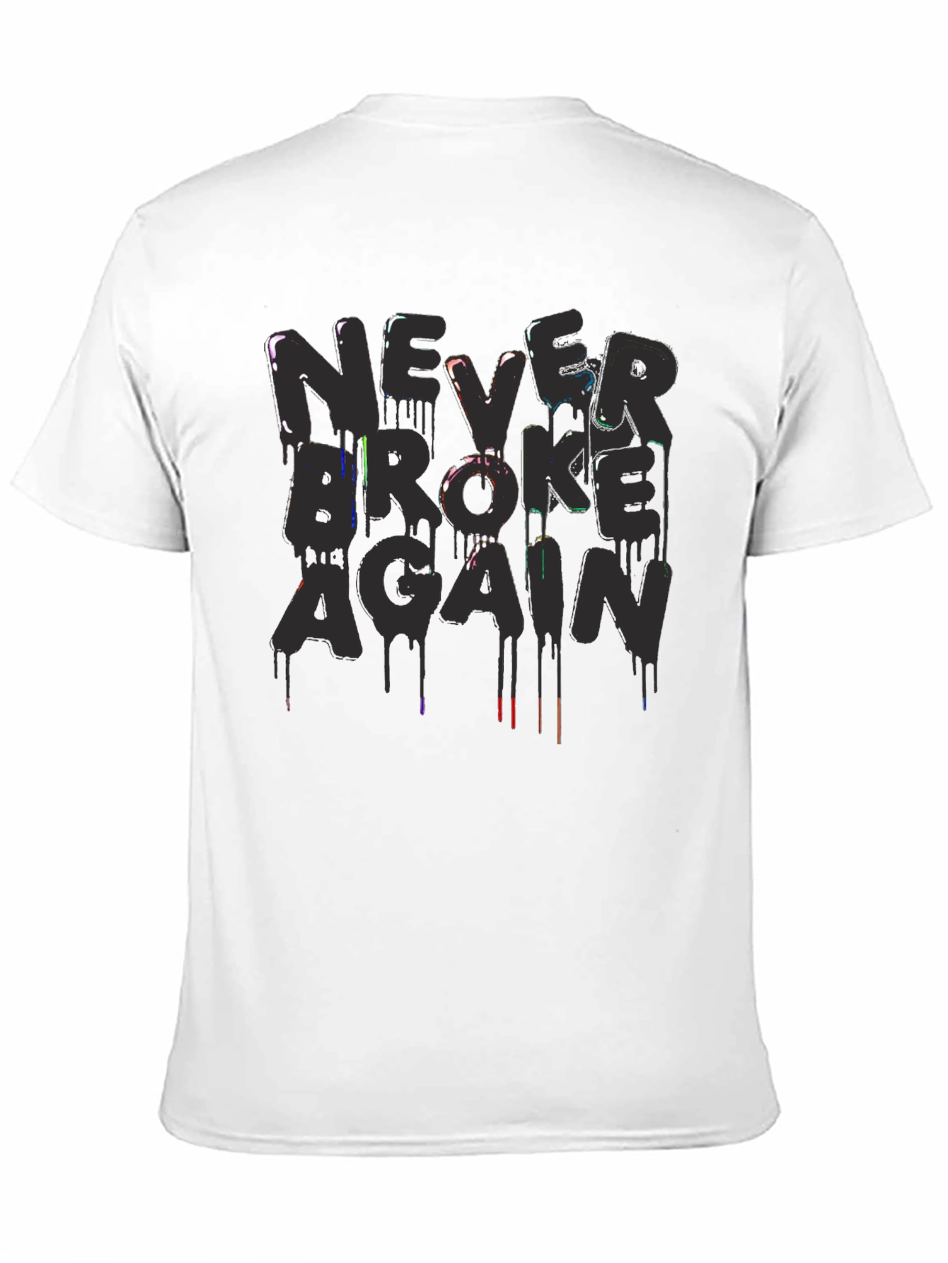 Never Broke Again Graphic Print Black T-Shirt