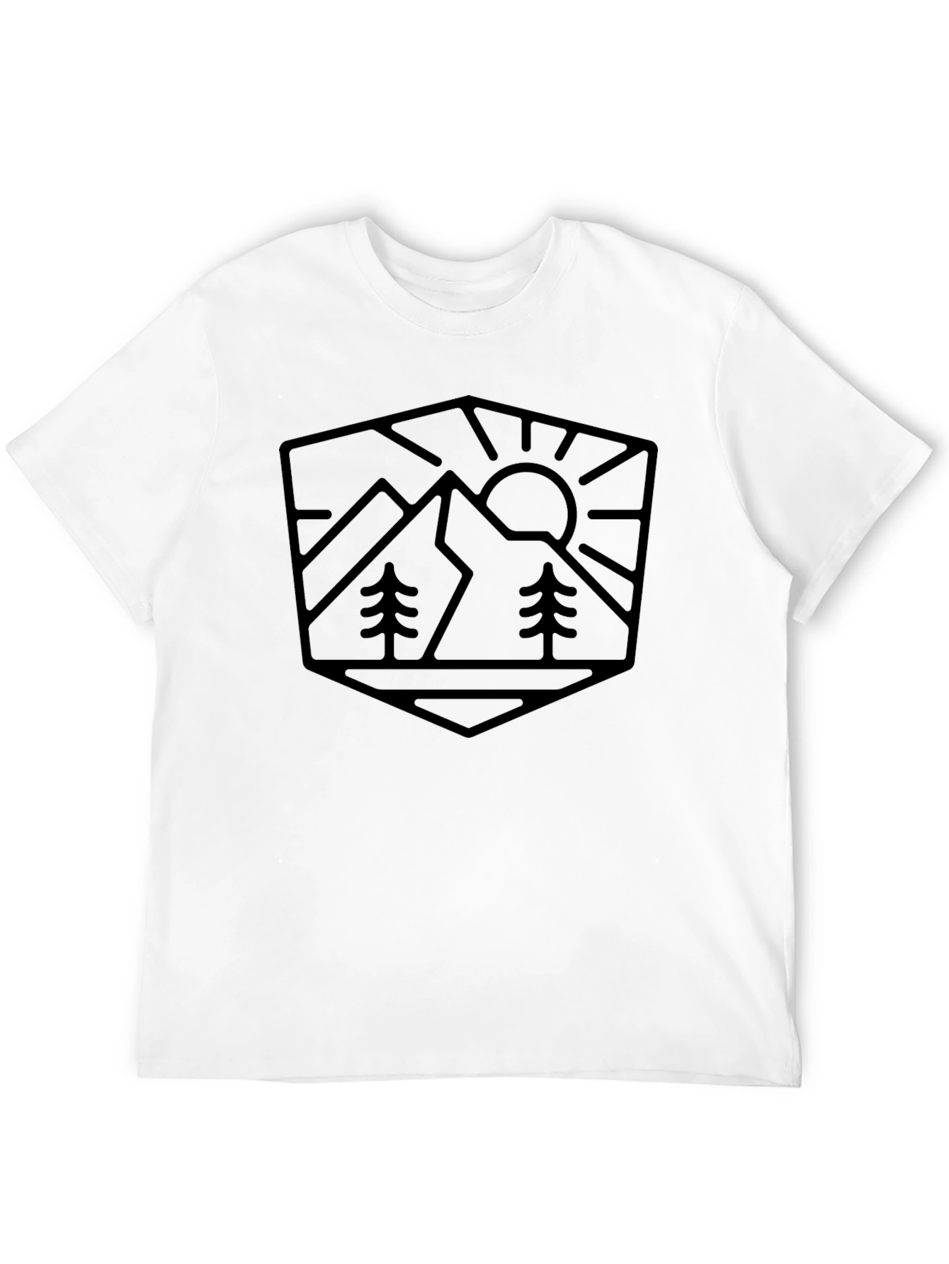 Mountain Scene Graphic Tee - Black