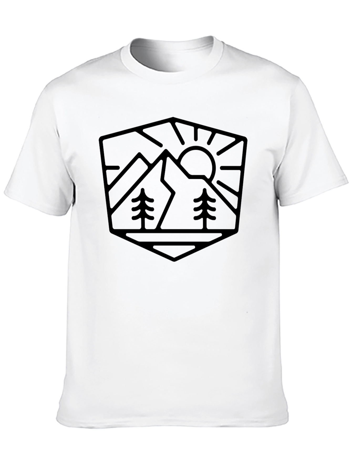 Mountain Scene Graphic Tee - Black