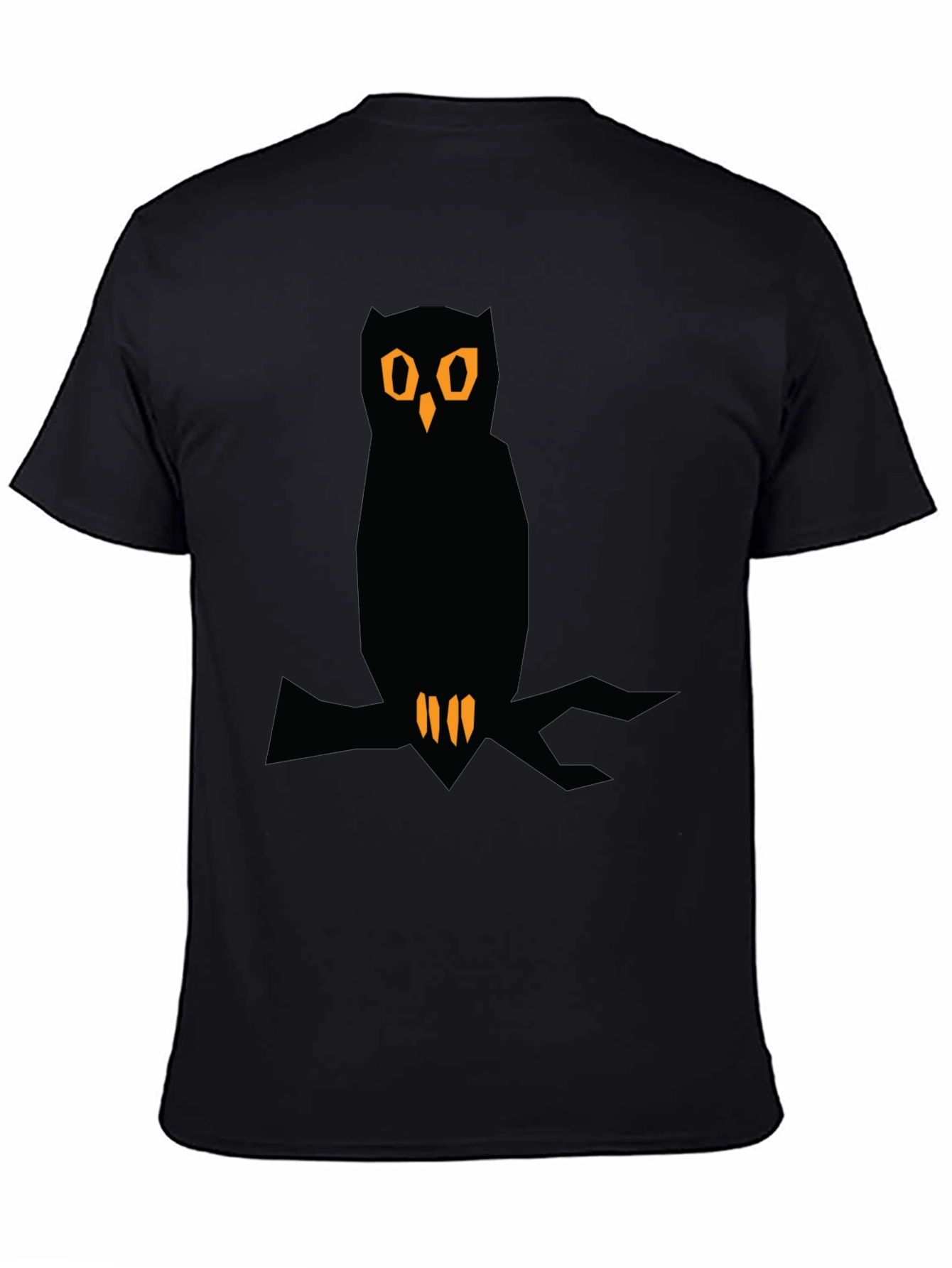 Owl Graphic Tee - Black Crew Neck T-Shirt