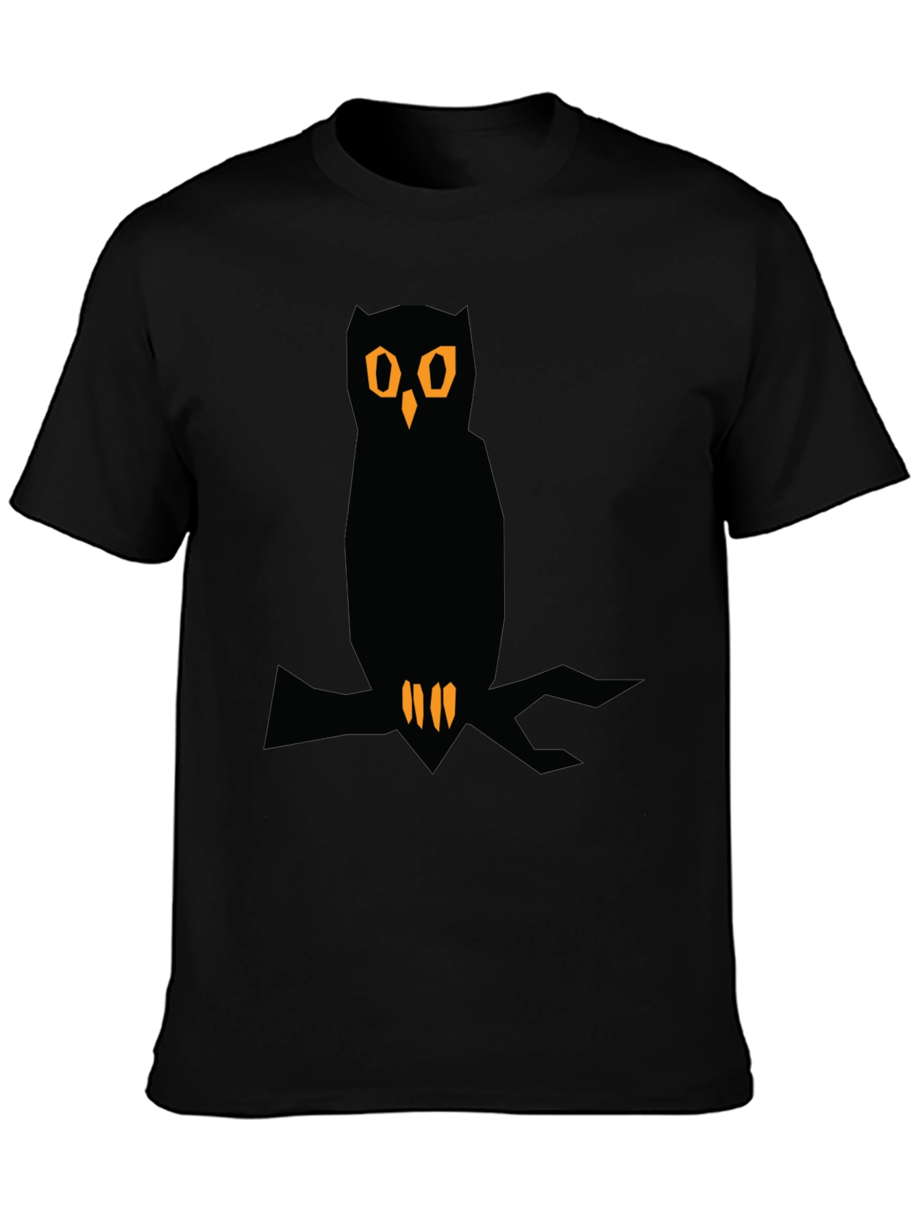 Owl Graphic Tee - Black Crew Neck T-Shirt