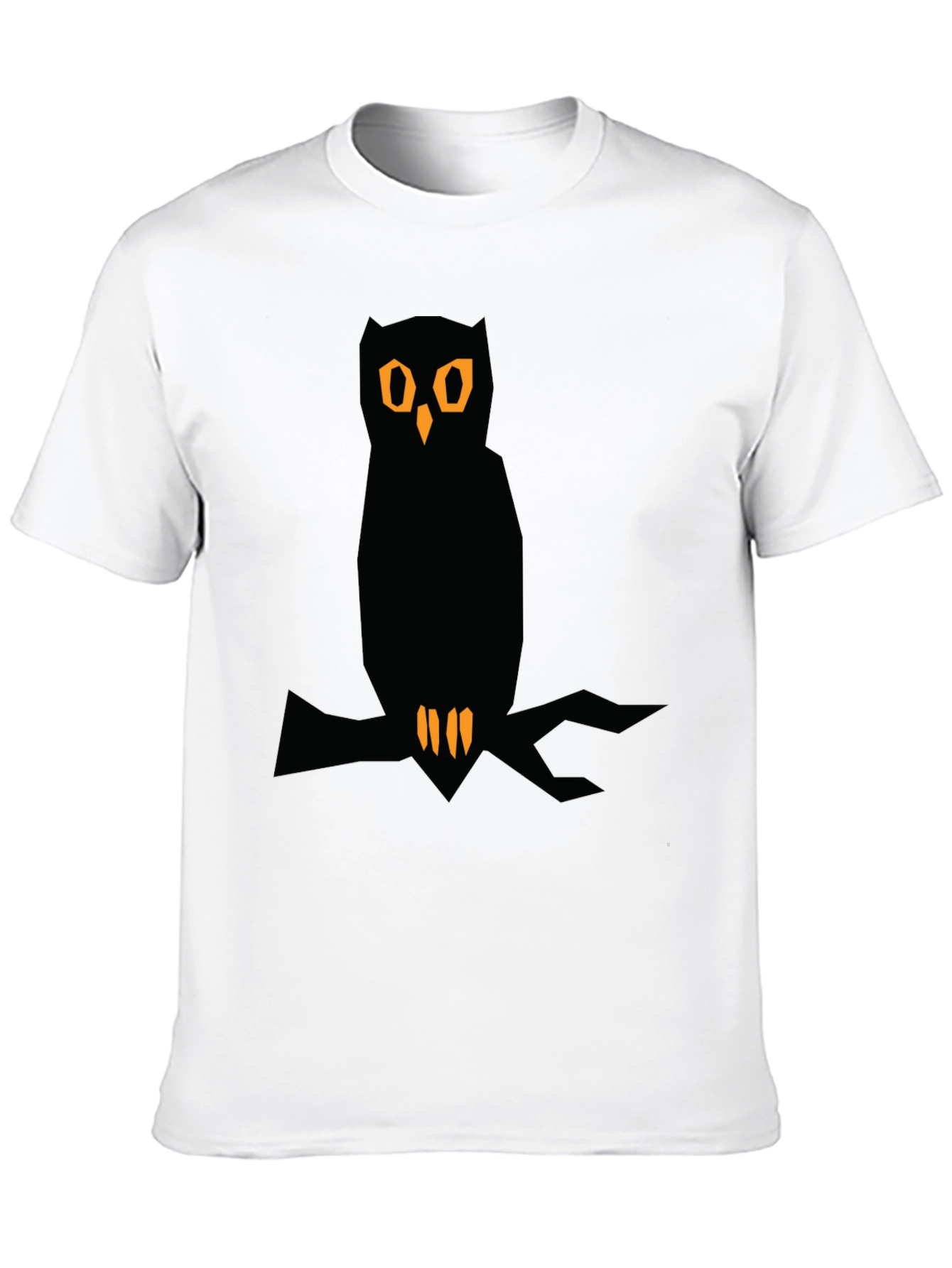 Owl Graphic Tee - Black Crew Neck T-Shirt