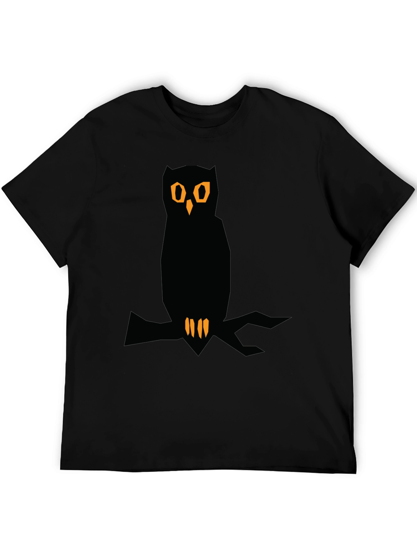 Owl Graphic Tee - Black Crew Neck T-Shirt