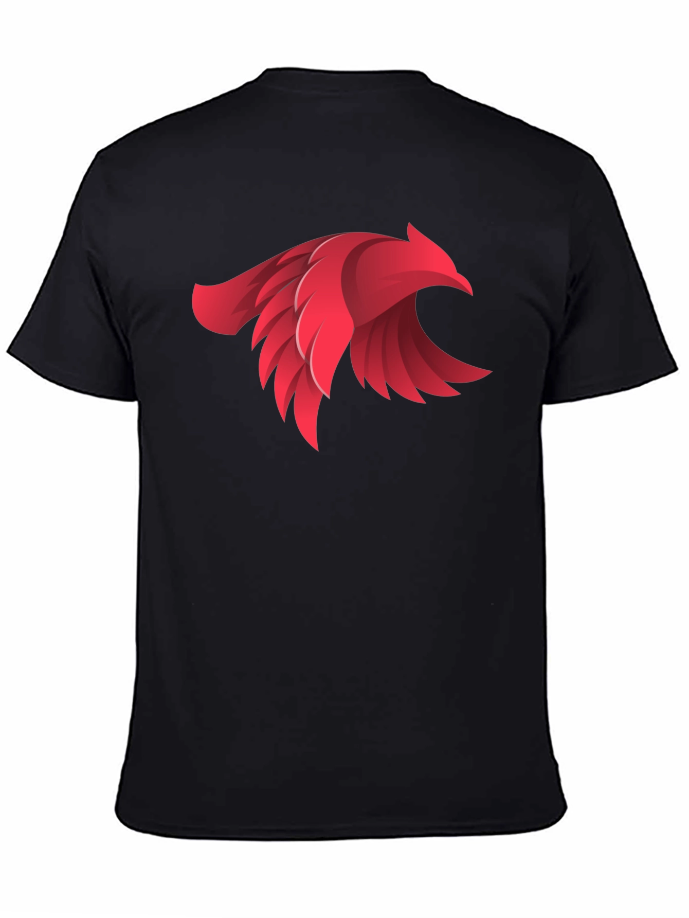 Bold Red Bird Graphic Black T-Shirt