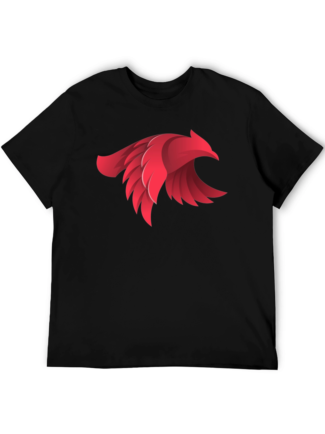 Bold Red Bird Graphic Black T-Shirt