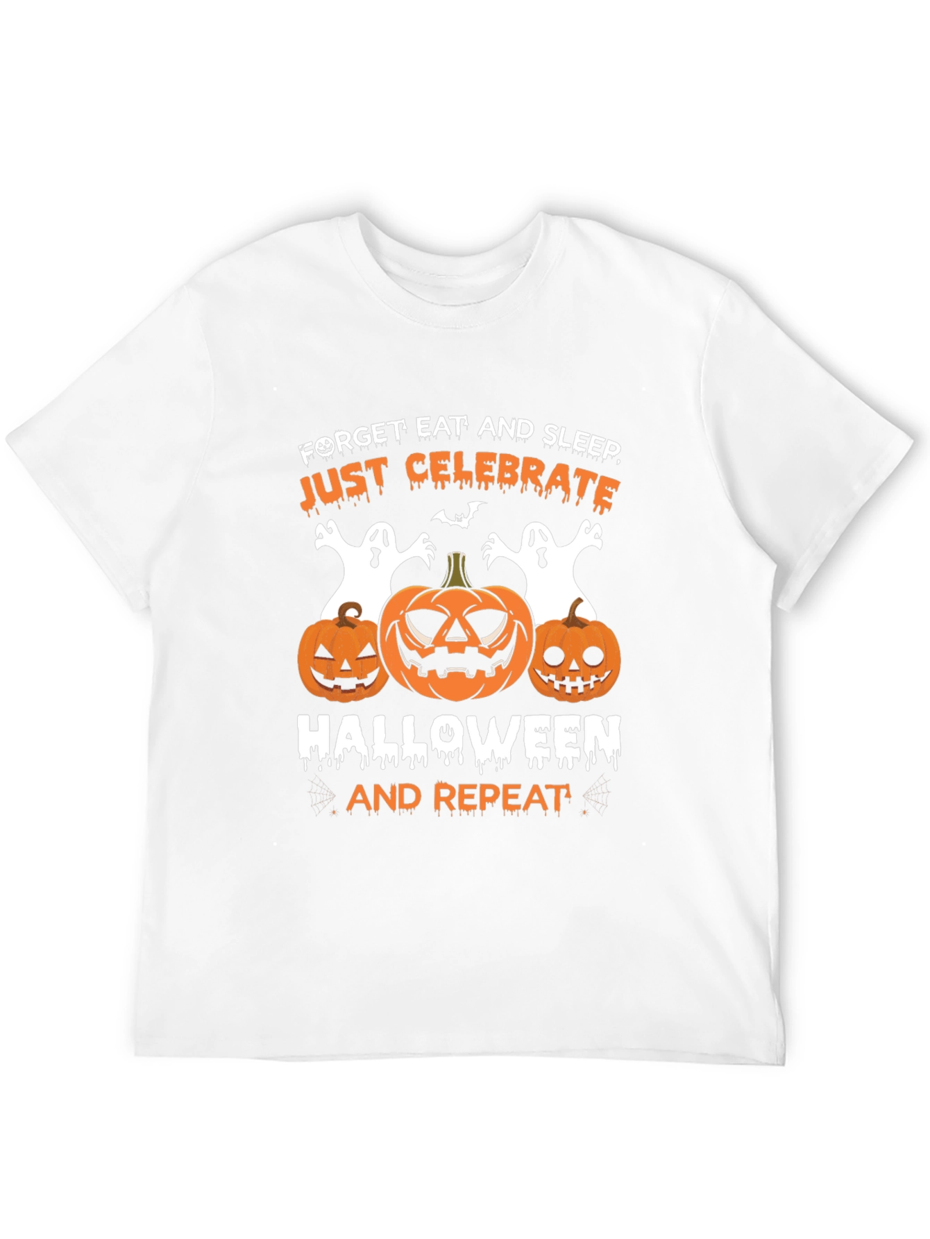 Halloween T-Shirt: Celebrate Pumpkins Ghosts Black Tee