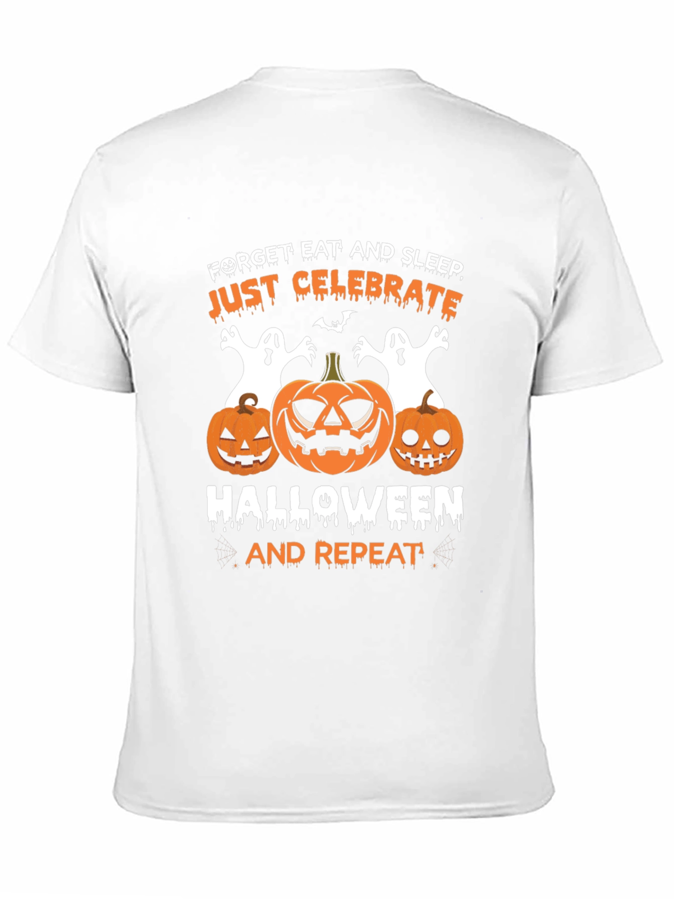 Halloween T-Shirt: Celebrate Pumpkins Ghosts Black Tee