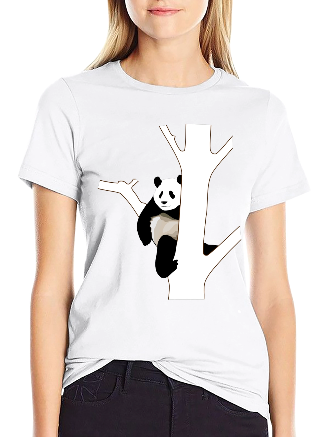 Panda Tree Black T-Shirt